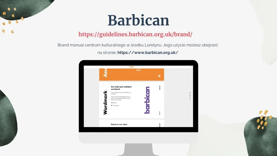 barbican - przykład brand manualu