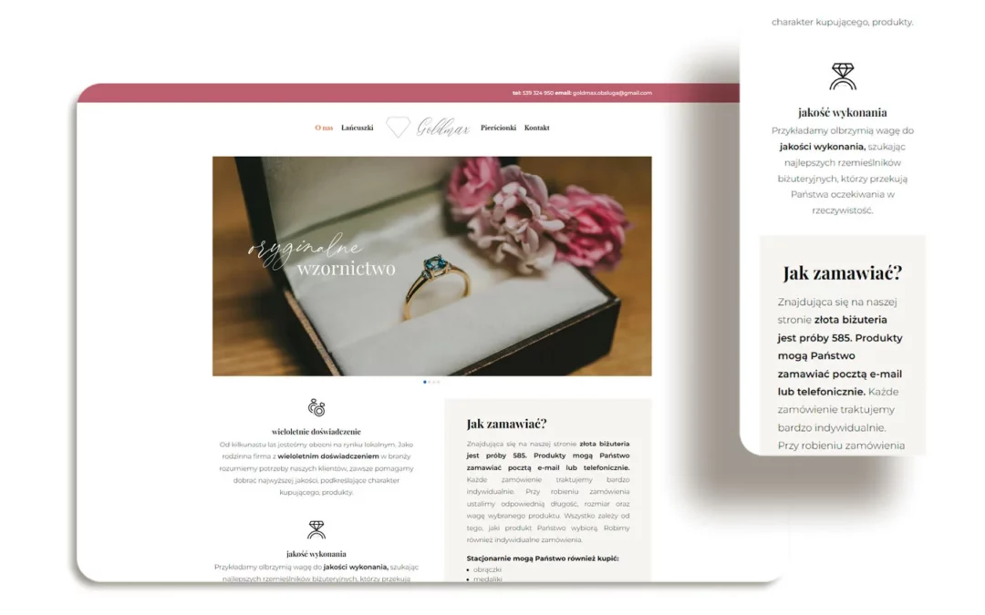 Goldmax – projekt i wdrożenie strony dla marki biżuteryjnej