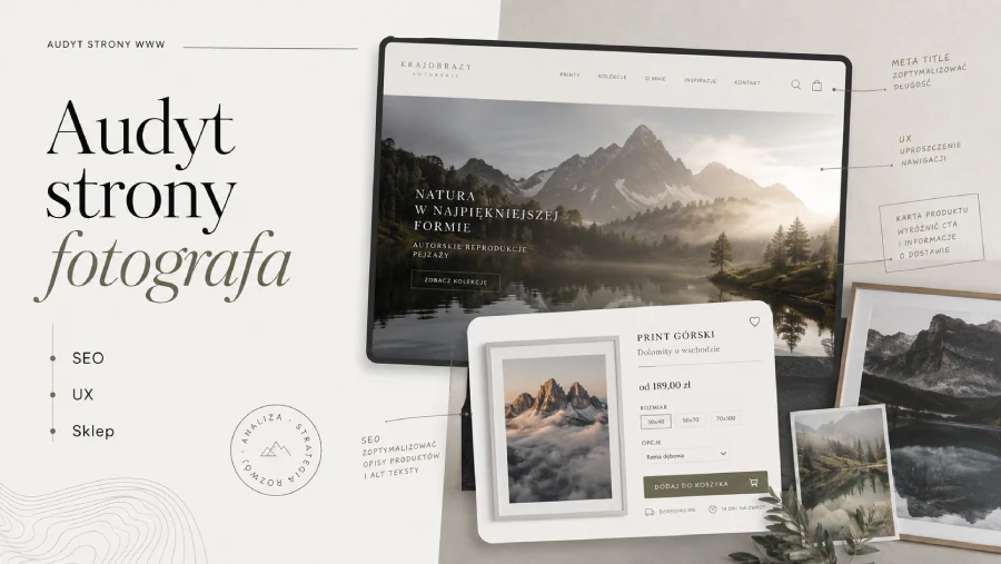Audyt strony internetowej fotografa – SEO, oferta, UX i sprzedaż